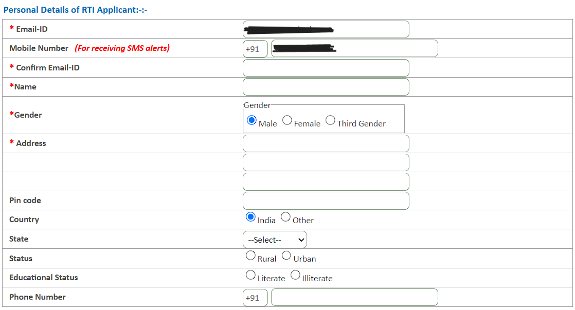Fill Personal Details